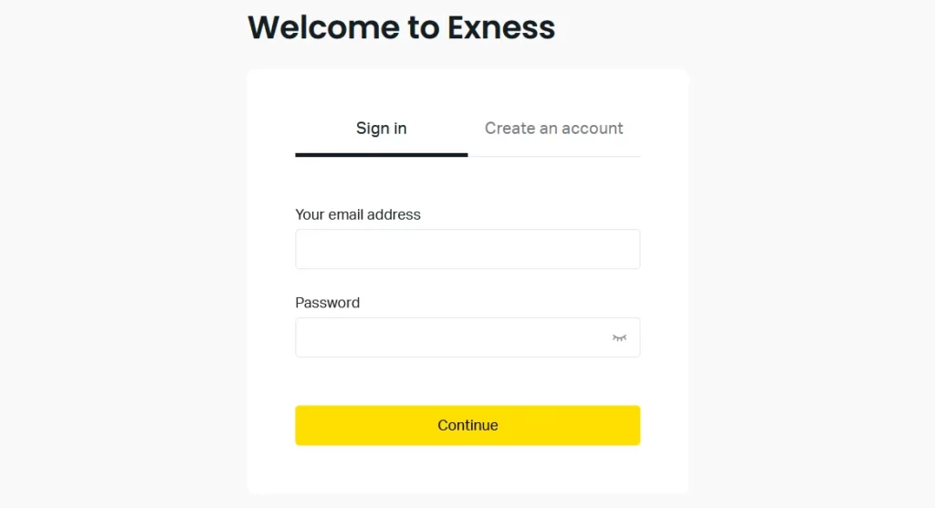 Log In To Exness Account